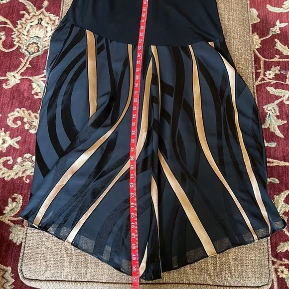 Joseph Ribkoff Black and Copper High Low Dress - Picture 14 of 14